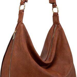 Large Hobo Bags for Women Slouchy Shoulder Purse Handbag with Zipper and Woven H